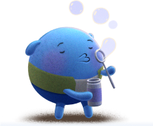 Doptelet Platelet Character Blowing Bubbles